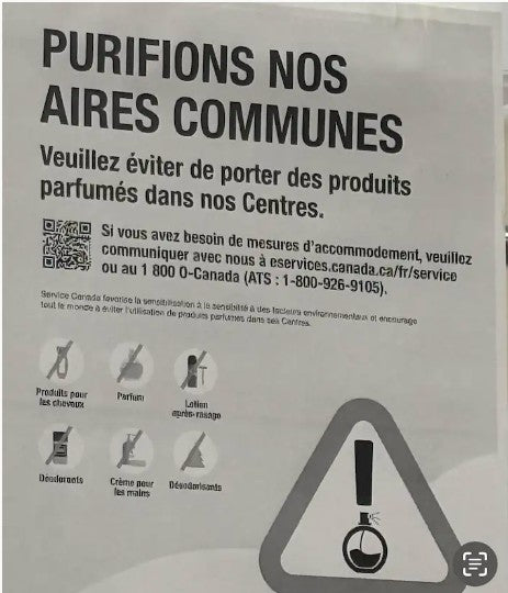 Service Canada interdit tout type de parfum : rétroaction d'une parfumeuse